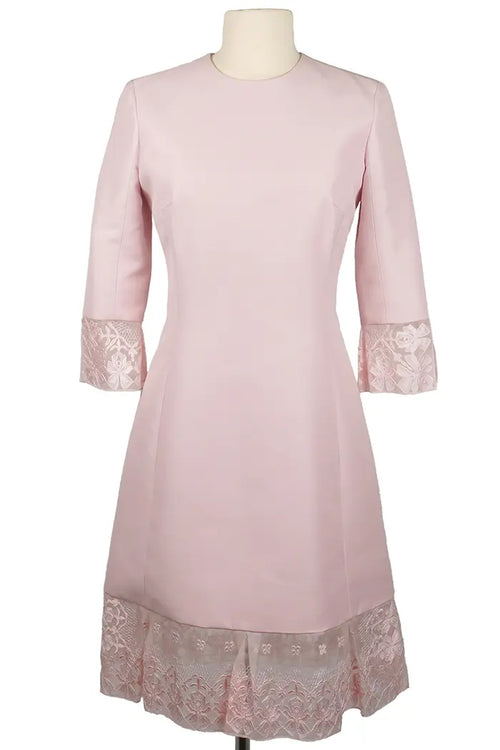 Vestido Christian Dior rosa empolvado con mangas 3/4, artículo de segunda mano, vista delantera
