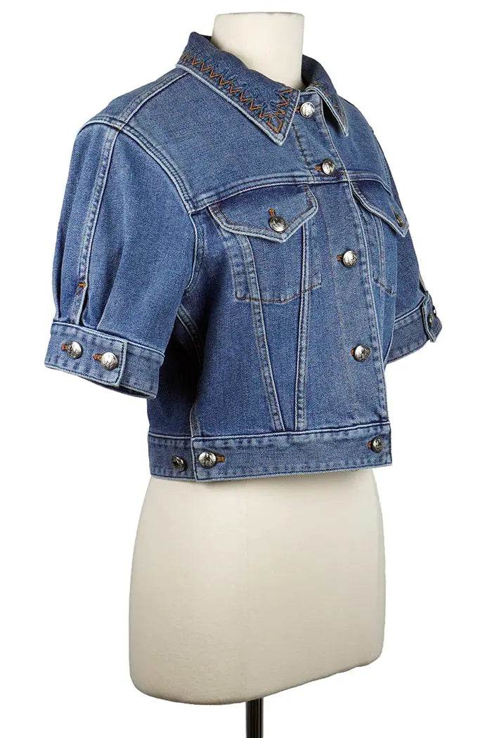 Chaqueta Chloé corta con mangas 3/4 vaquera, artículo de segunda mano, vista 3/4