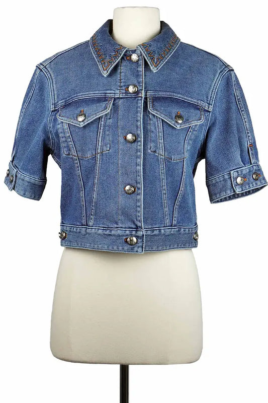 Chaqueta Chloé corta con mangas 3/4 denim, artículo de segunda mano, vista delantera