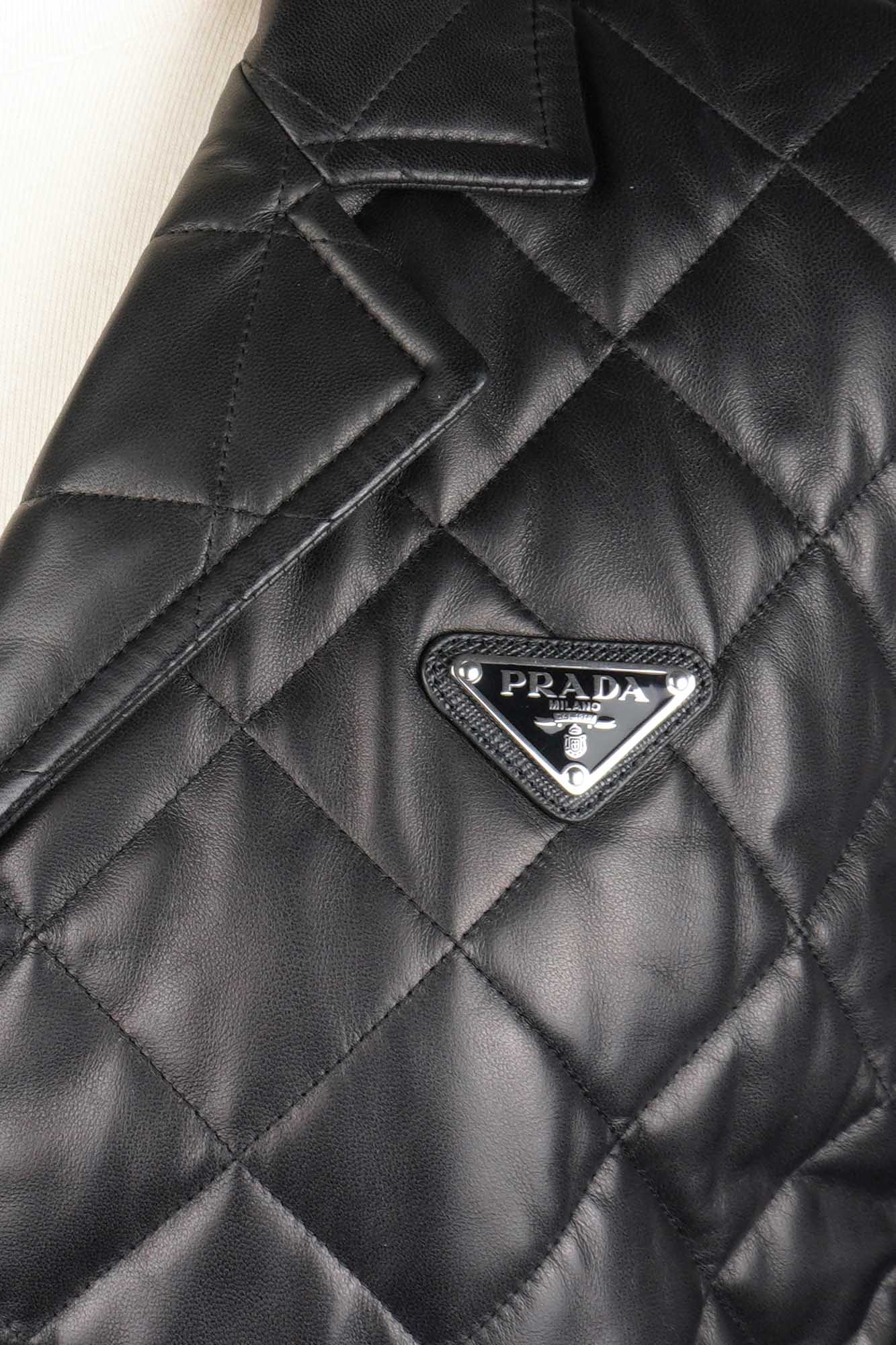 Veste Prada Cuir Nappa Matelassé