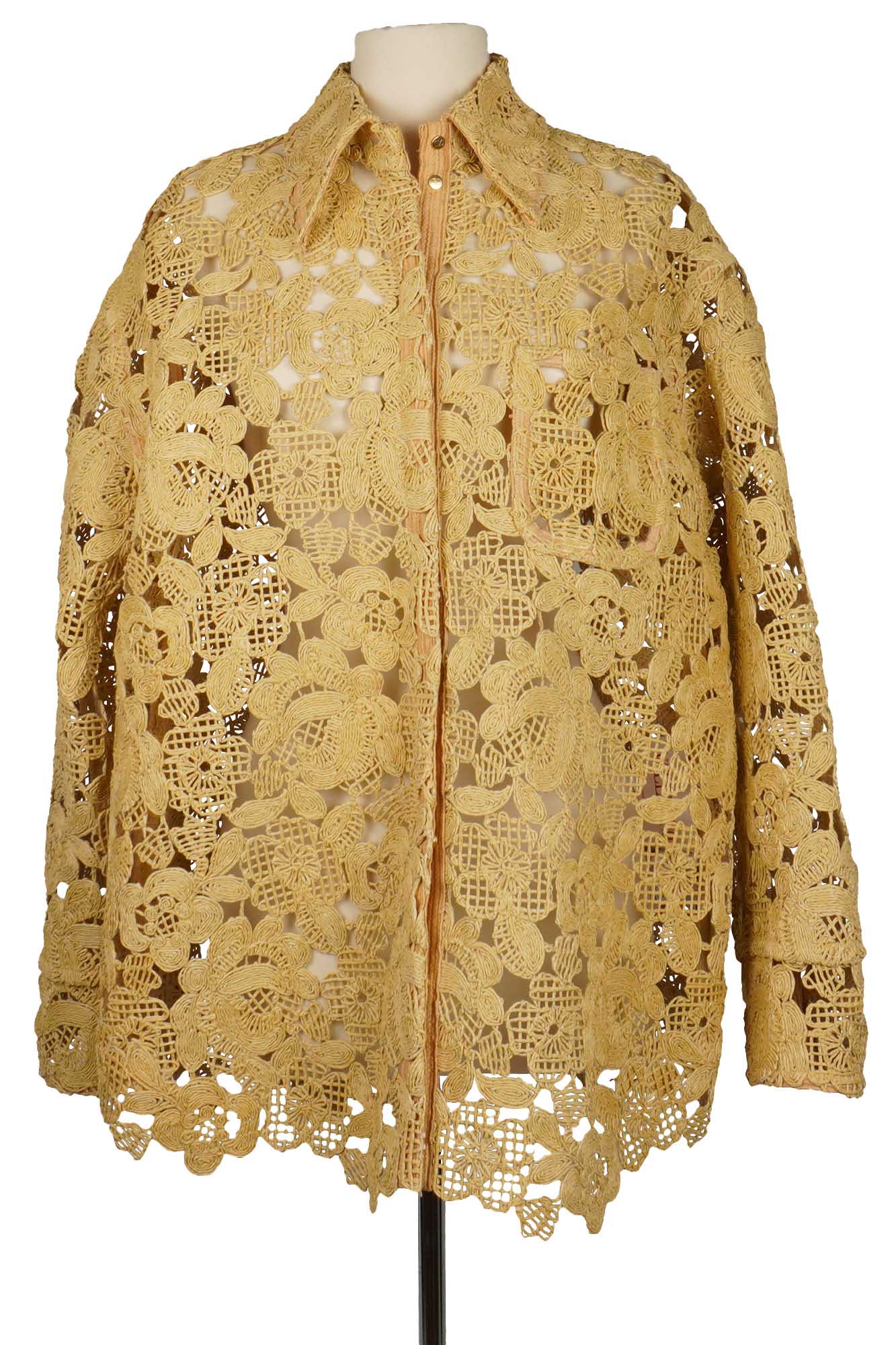 Veste Chemise Ajourée Beige