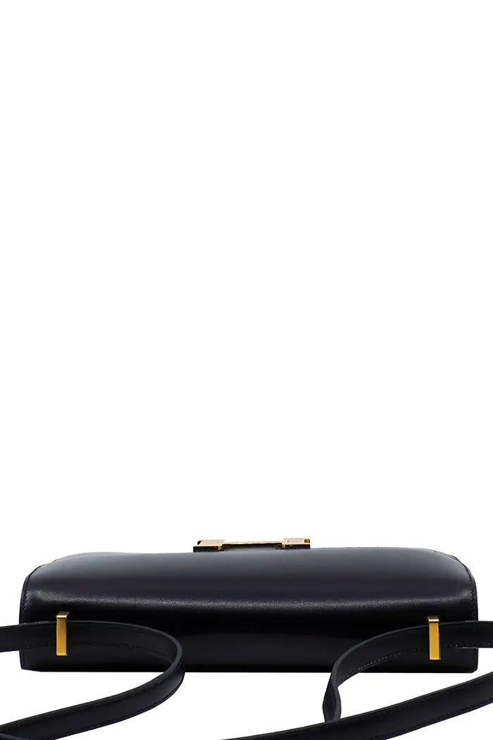 Handtasche Hermès Constance Box Schwarz gebraucht. Ansicht von en Oberteil.