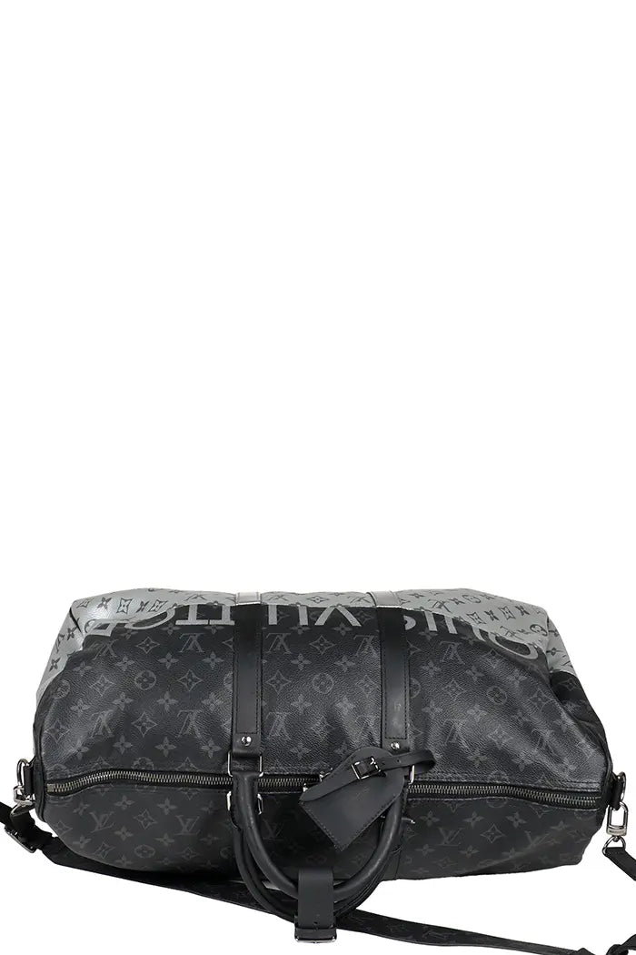 Doble cierre de cremallera en el bolso de hombro Louis Vuitton Keepall 50 Split