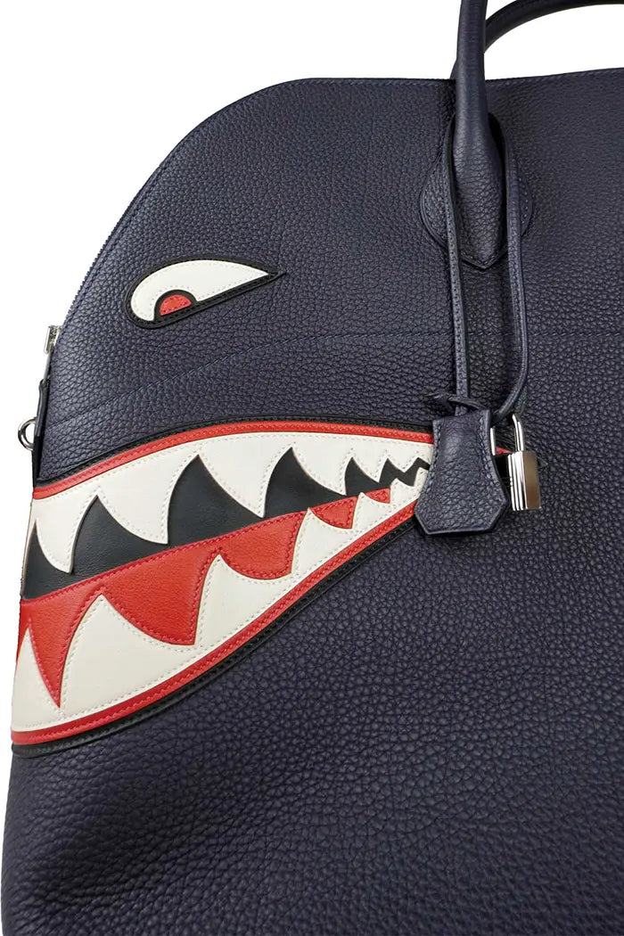 Sac Hermès iconique Bolide 45 série limitée, avec sa bouche Shark