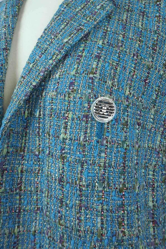 Button detail -Chanel preloved Jacket , silver CC logo, PE 2017 collection