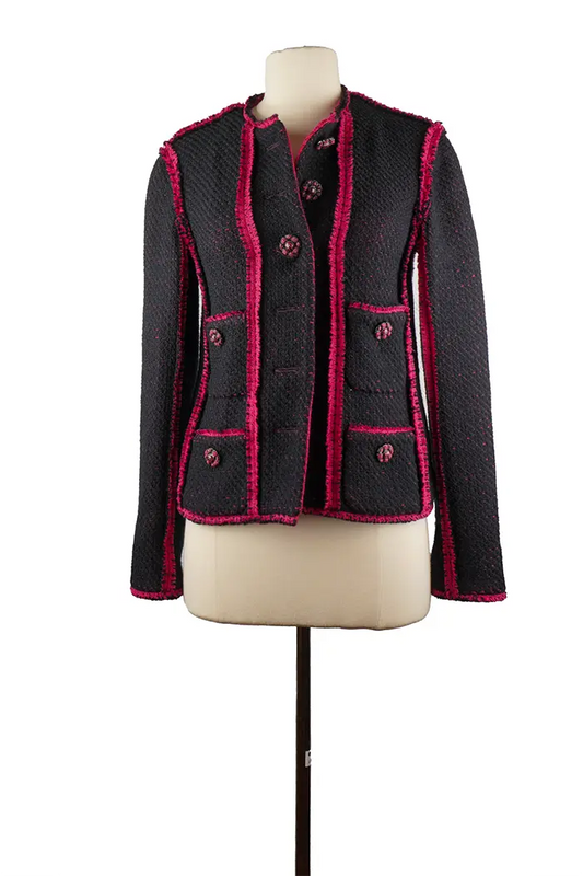 Jacket Chanel Tweed Blue Size 34FR