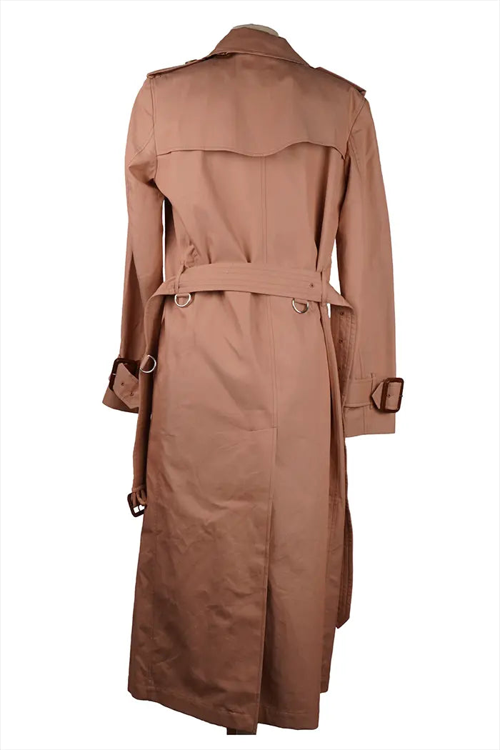 Burberry Waterloo Trenchcoat - Rückenansicht, Mittelschlitz und Schulterklappen sichtbar, makellose Verarbeitung, wadenlang, Größe 6UK