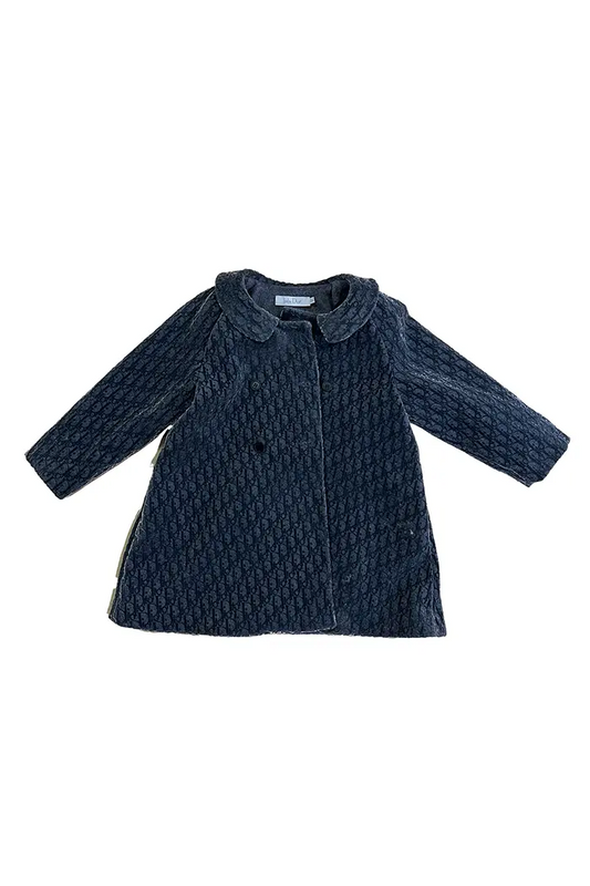 Baby Dior children's coat, rounded collar and button closure, Dior monogram motif.