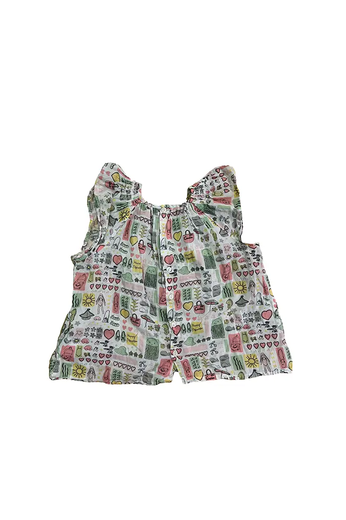 Top Bonpoint à imprimé fantaisie multicolore - vue de dos