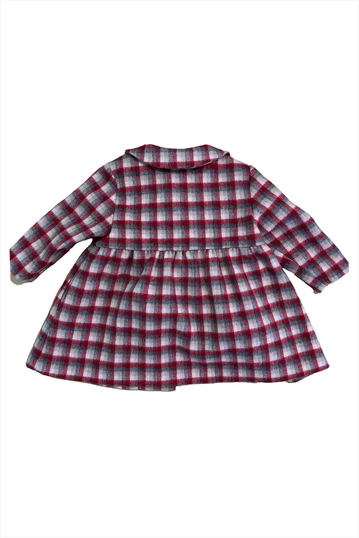 Manteau Baby Dior à carreaux vue de dos